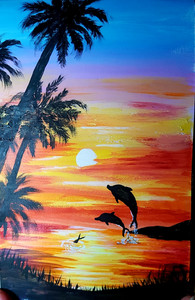 Lorna, dolphins, acrylic.jpg